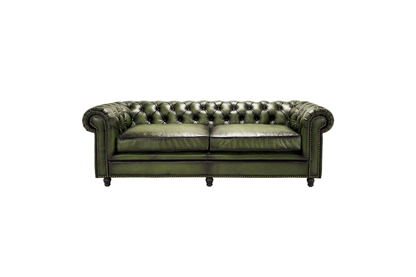 Canapea Chesterfield Austen din piele Vintage Moss