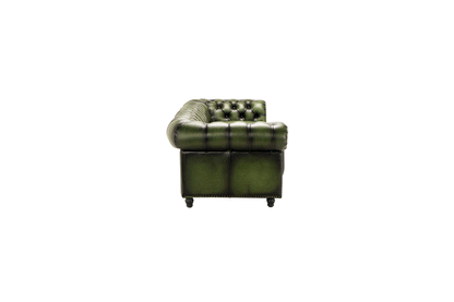 Canapea Chesterfield Austen din piele Vintage Moss