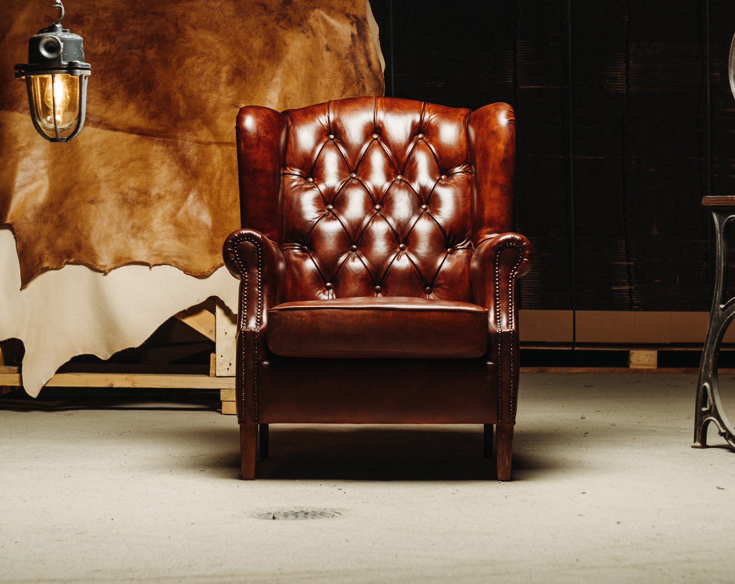 Fotoliu din piele Chesterfield Hemingway